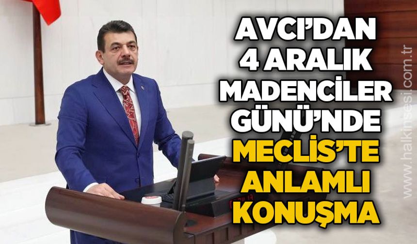 Muammer Avcı'dan 4 Aralık Madenciler Günü'nde Meclis'te anlamlı konuşma
