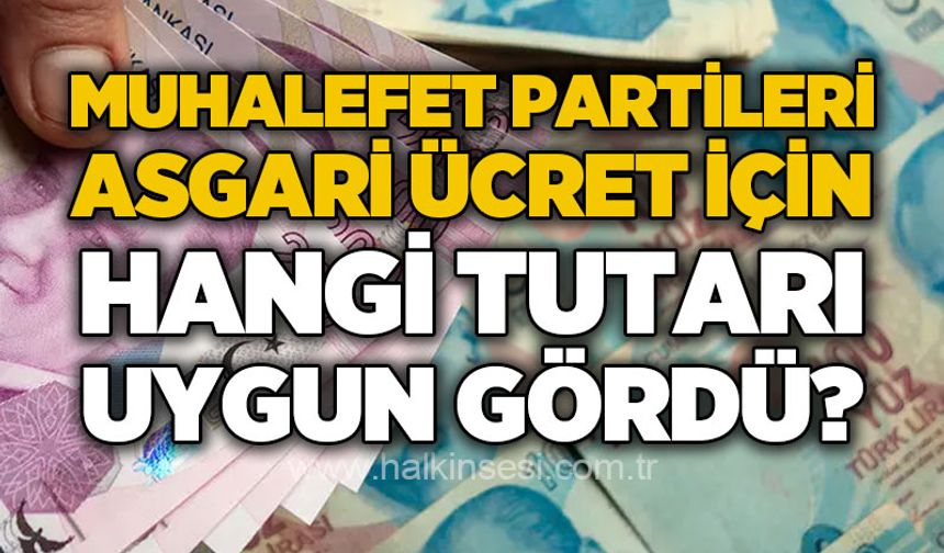 Muhalefet partileri yeni asgari ücretin ne kadar olmasını istiyor?