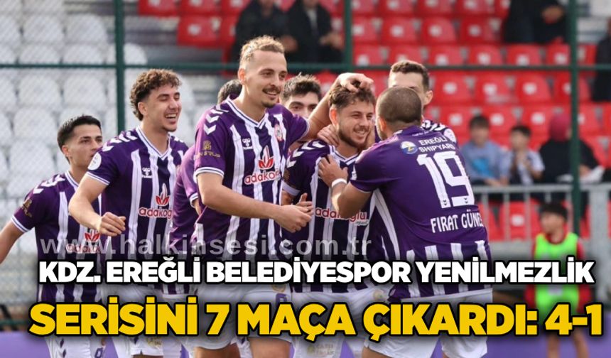 Kdz. Ereğli Belediyespor yenilmezlik serisini 7 maça çıkardı: 4-1