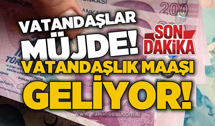Vatandaşlar müjde: Vatandaşlık maaşı geliyor!
