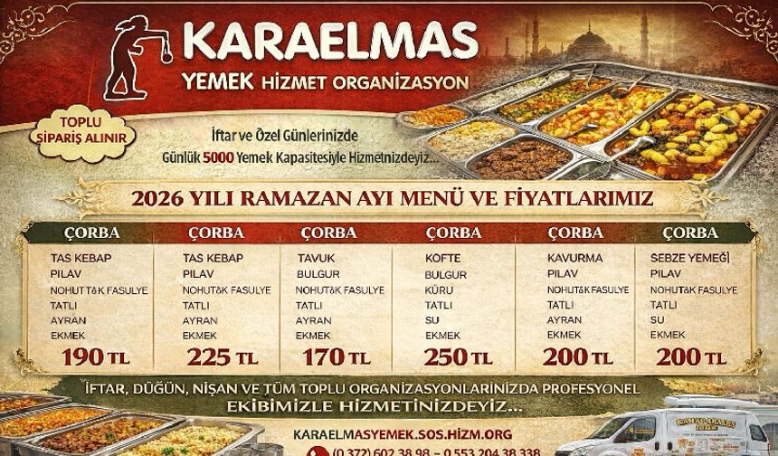 Karaelmas Yemek’ten Ramazan Ayına özel uygun menüler!