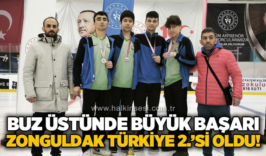 Buz üstünde büyük başarı: Zonguldak Türkiye 2.'si oldu!