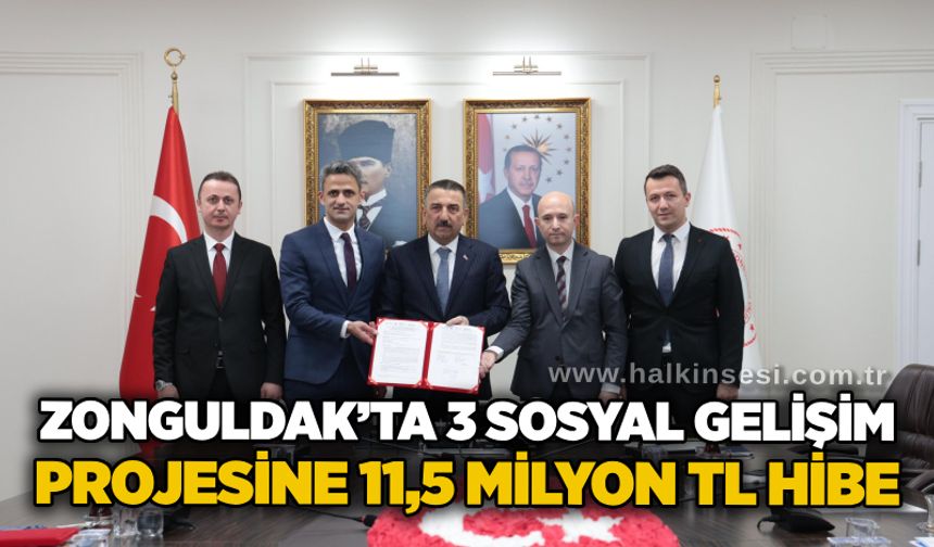 Zonguldak’ta 3 Sosyal Gelişim Projesine 11,5 milyon tl hibe
