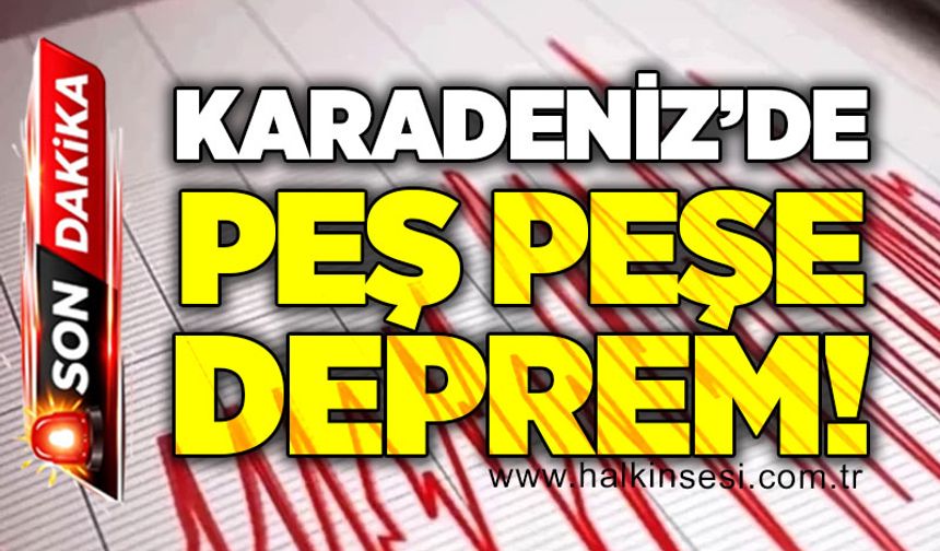 Karadeniz'de peş peşe 2 deprem!