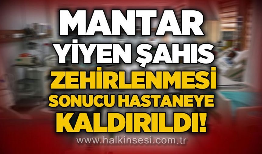 Mantar yiyen şahıs zehirlenmesi sonucu hastaneye kaldırıldı!