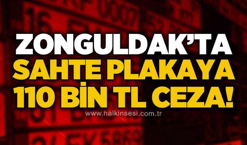 Zonguldak'ta sahte plakaya 110 bin TL ceza!