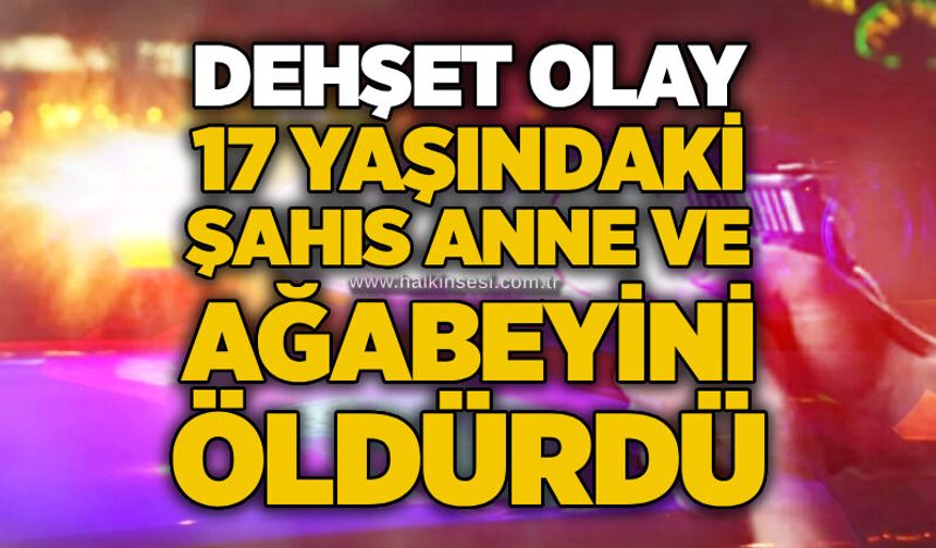 Dehşet olay: 17 yaşındaki şahıs anne ve ağabeyini öldürdü