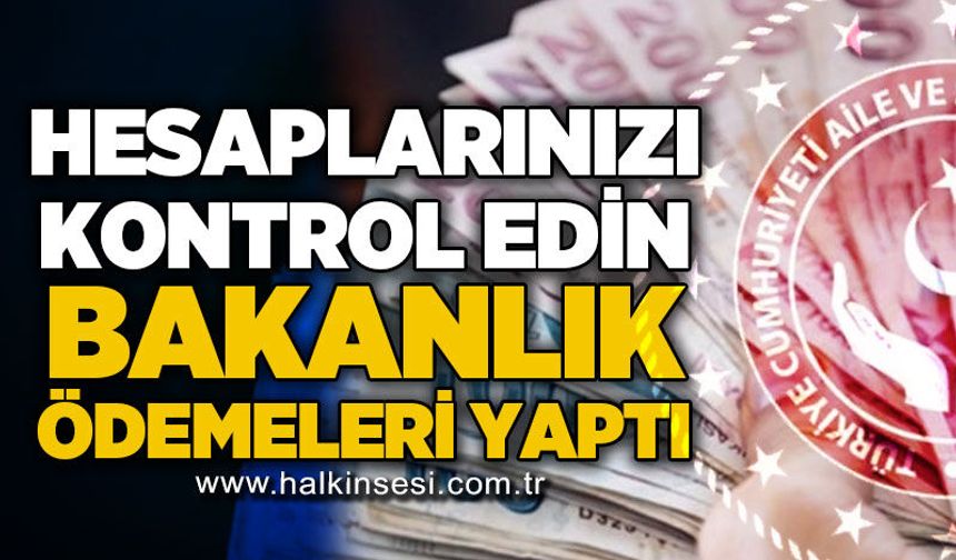 Hesapları kontrol edin: Ödemeler yapıldı