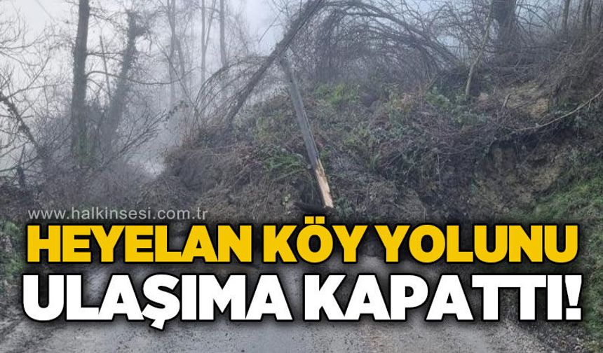 Heyelan, köy yolunu ulaşıma kapattı!