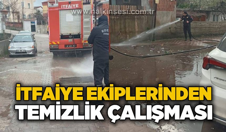 İtfaiye ekiplerinden temizlik çalışması