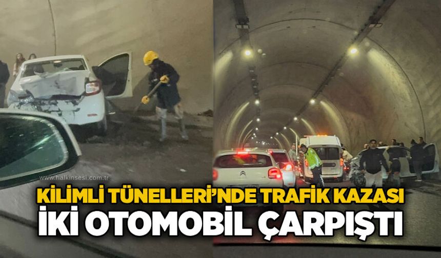 Kilimli Tünelleri’nde trafik kazası: İki otomobil çarpıştı