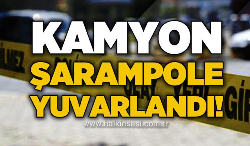 Kamyon şarampole yuvarlandı: Sürücü hastaneye kaldırıldı