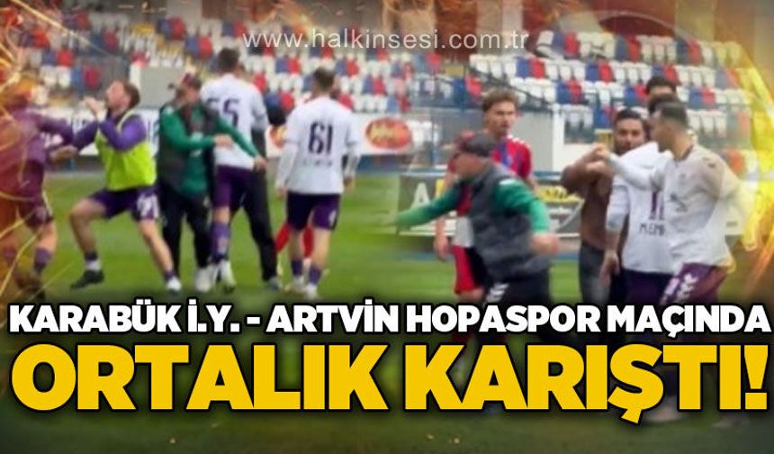 Karabük İdman Yurdu - Artvin Hopaspor maçında ortalık karıştı!
