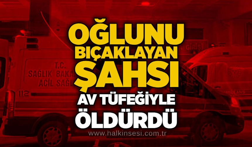 Oğlunu bıçaklayan şahsı av tüfeğiyle öldürdü