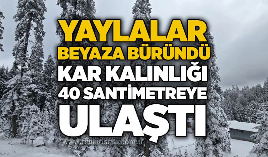 Yaylalar beyaza büründü: Kar kalınlığı 40 santimetreye ulaştı