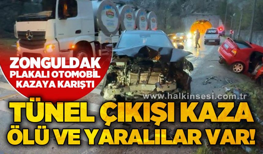 Zonguldak plakalı otomobil, tünel çıkışı feci kazaya karıştı: Ölü ve yaralılar