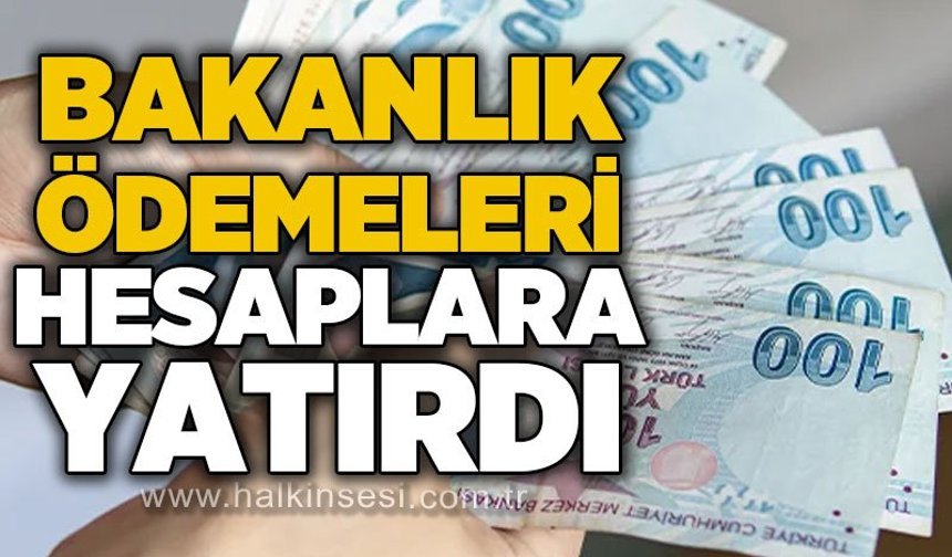 Bakanlık ödemeleri hesaplara yatırdı