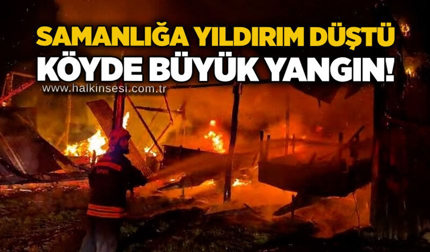 Samanlığa yıldırım düştü: Köyde büyük yangın!