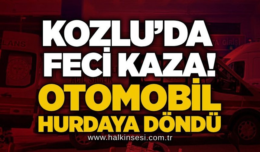 Kozlu’da feci kaza! Otomobil hurdaya döndü