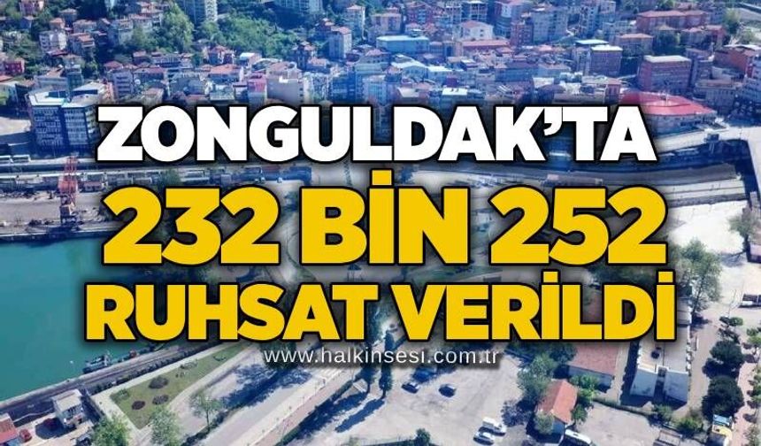 Zonguldak’ta 232 bin 252 ruhsat verildi