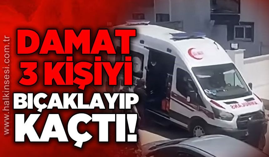 Damat 3 kişiyi bıçaklayıp kaçtı!