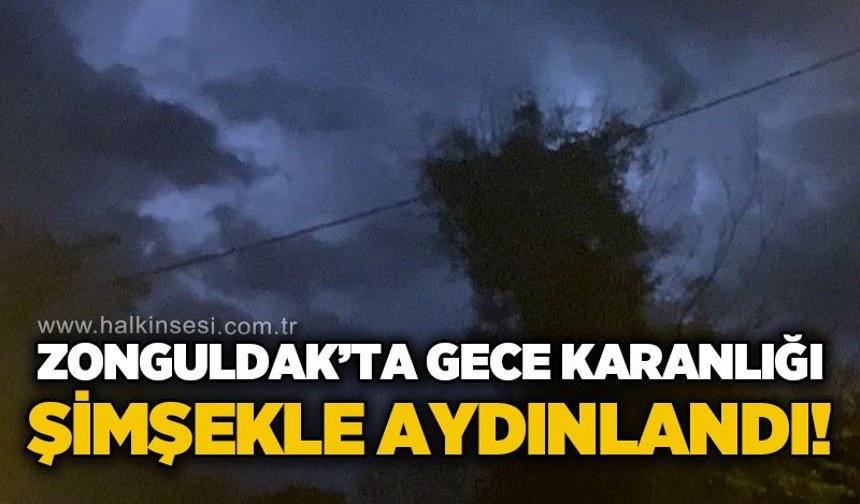 Zonguldak’ta geceyi şimşekler aydınlattı