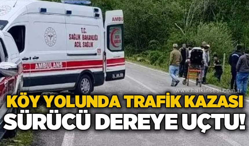 Köy yolunda motosiklet kazası: Sürücü dereye uçtu, hastanelik oldu!