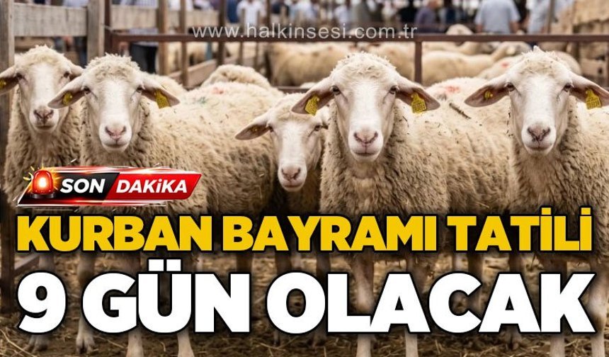 Kurban Bayramı tatili 9 gün olacak