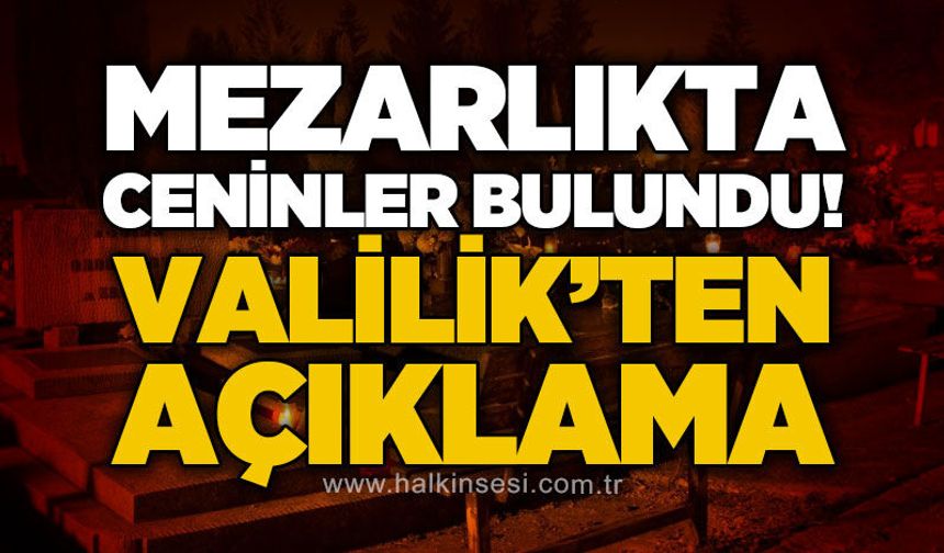 Mezarlıkta cenin ve uzuvlar bulundu: Valilik açıklama yaptı