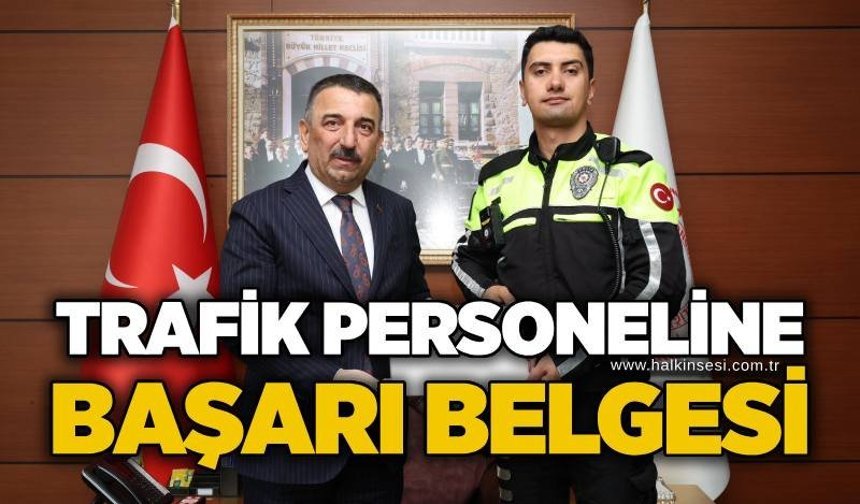 Trafik personeline başarı belgesi