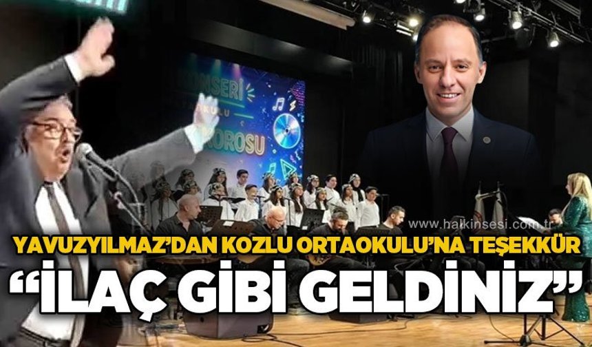 Yavuzyılmaz’dan Kozlu Ortaokulu’na teşekkür: “İlaç gibi geldiniz”