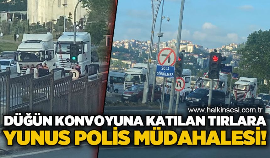 Zonguldak - Kozlu yolunda düğün konvoyu trafiği aksattı: Yunus polisler müdahale etti!