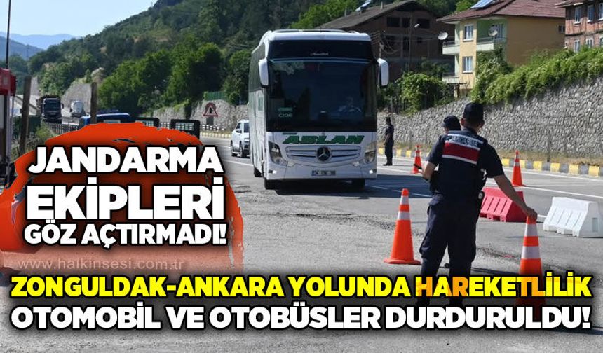 Zonguldak - Ankara yolunda jandarmadan sıkı trafik denetimi!