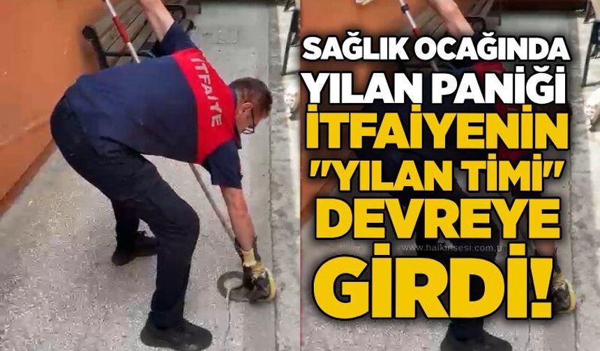 Sağlık Ocağında yılan paniği: İtfaiyenin "Yılan Timi" devreye girdi!