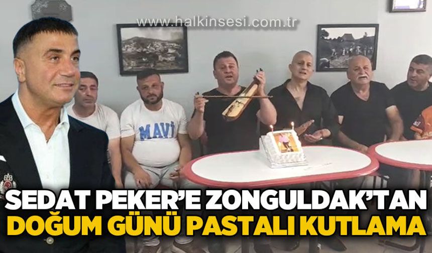 Zonguldak'ta Sedat Peker için doğum günü pastalı kutlama