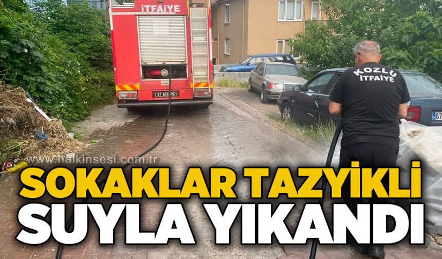 Sokaklar tazyikli suyla yıkandı