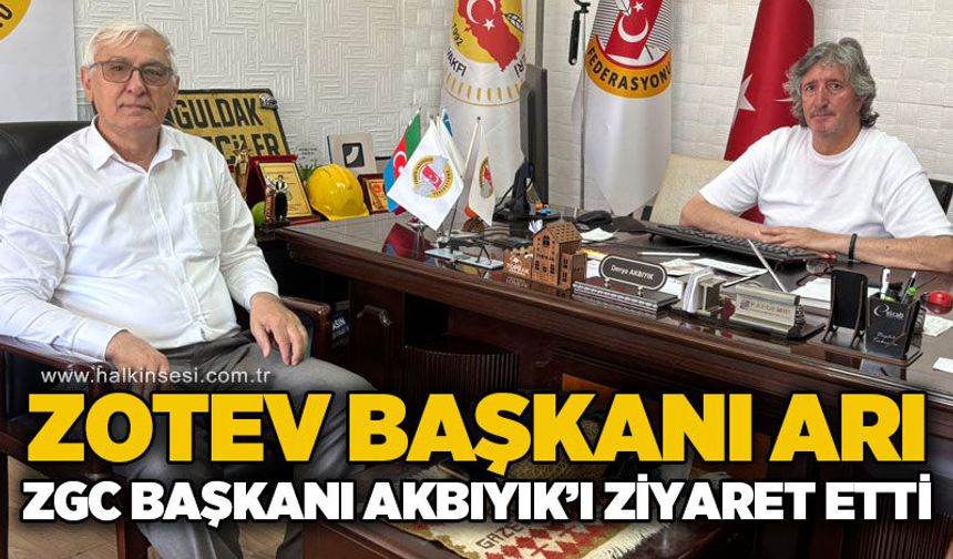 ZOTEV Başkanı Bahattin Arı, Zonguldak Gazeteciler Cemiyeti Başkanı Derya Akbıyık'ı ziyaret etti