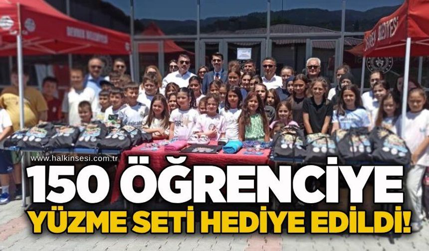 150 öğrenciye yüzme seti hediye edildi!