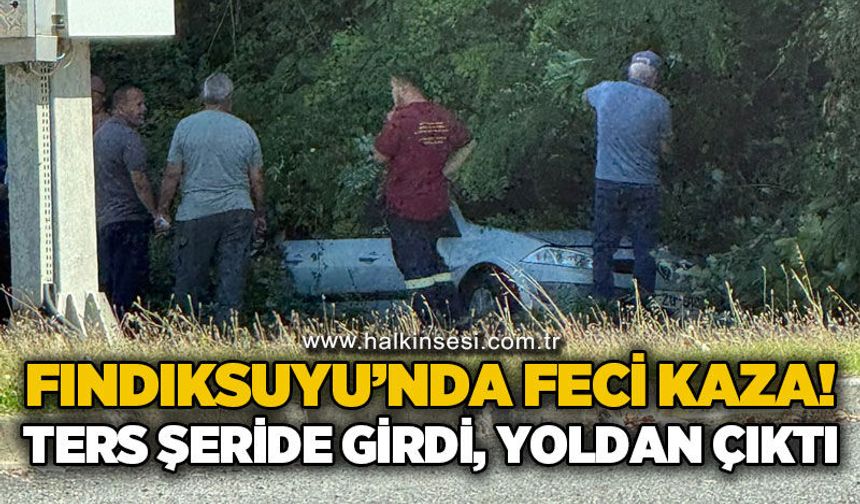 Fındıksuyu'nda trafik kazası: Otomobil karşı şeride savruldu