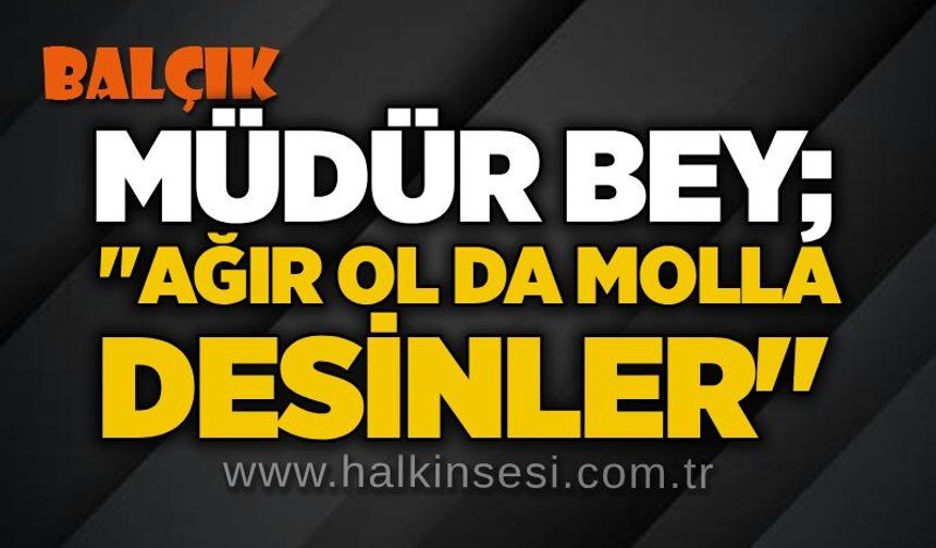 Müdür Bey; "Ağır ol da molla desinler"