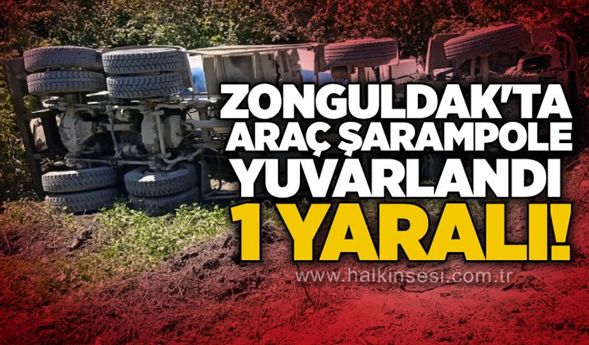 Zonguldak'ta araç şarampole yuvarlandı: 1 yaralı!