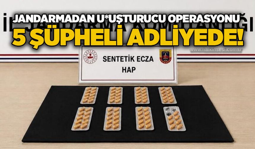 Jandarmadan u*uşturucu operasyonu: 5 şüpheli adliyede!