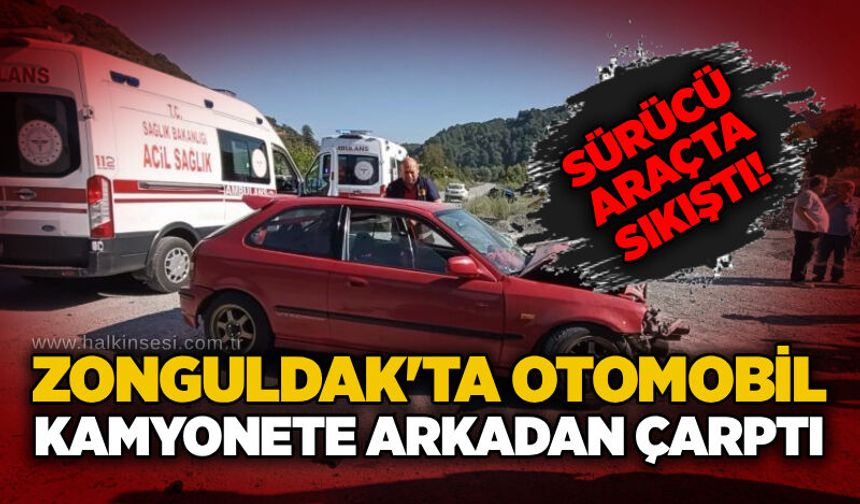 Zonguldak'ta otomobil kamyonete arkadan çarptı