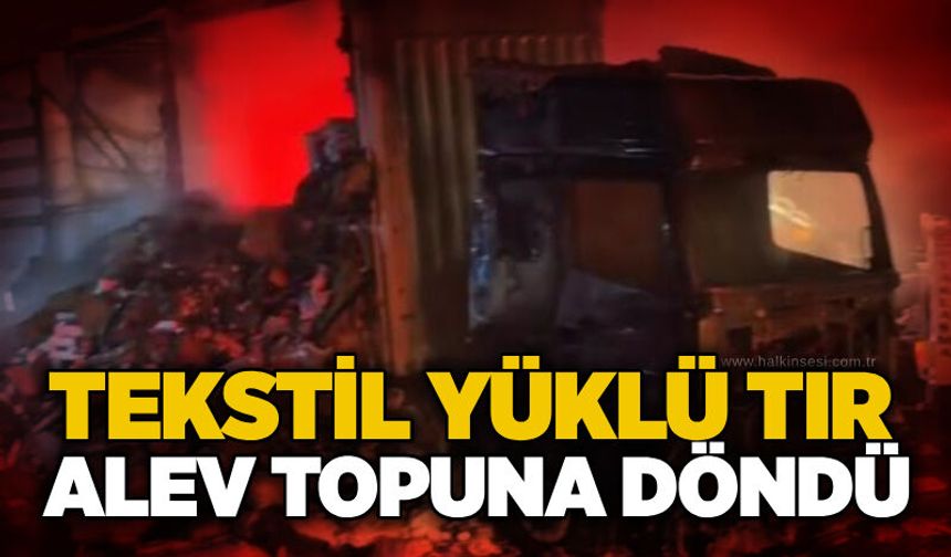 Tekstil yüklü tır alev topuna döndü