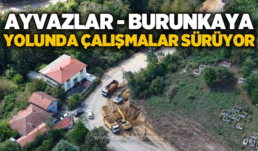 Ayvazlar-Burunkaya yolunda çalışmalar sürüyor