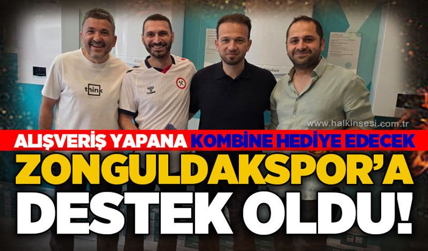 Zonguldakspor’a destek oldu…Alışveriş yapana kombine hediye edecek!