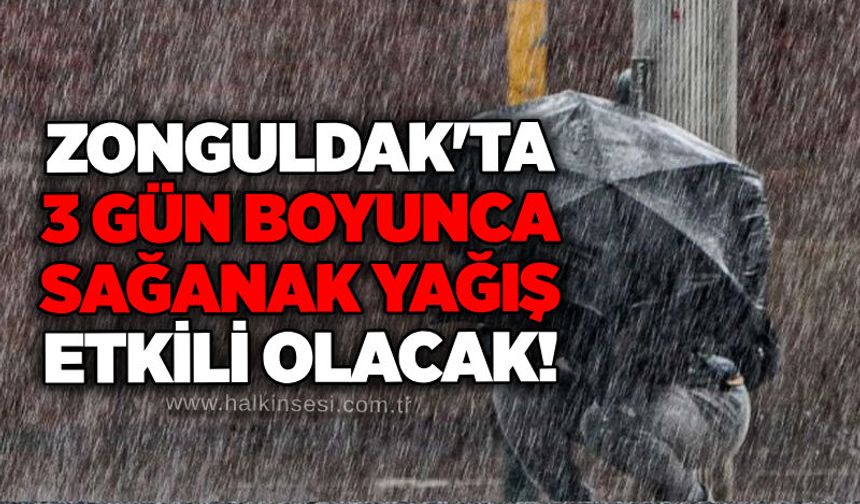 Zonguldak'ta 3 gün boyunca sağanak yağış etkili olacak!
