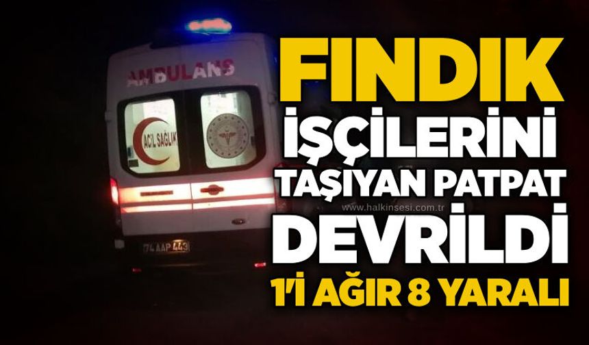 Fındık işçilerini taşıyan patpat devrildi: 1’i ağır 8 yaralı