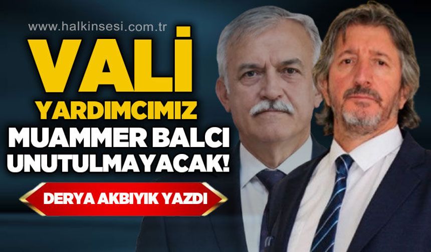 Vali Yardımcımız Balcı, Unutulmayacak!