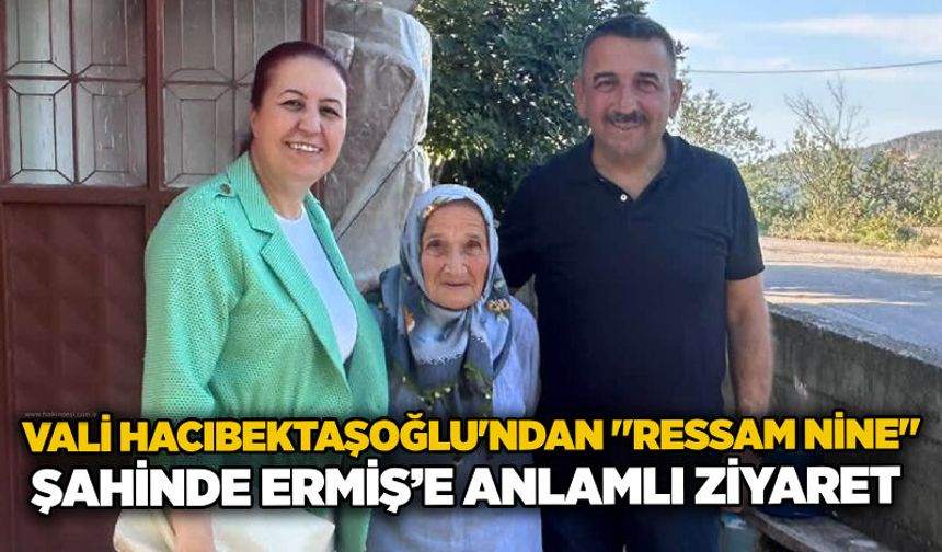 Vali Hacıbektaşoğlu'ndan "Ressam Nine" Şahinde Ermiş’e anlamlı ziyaret